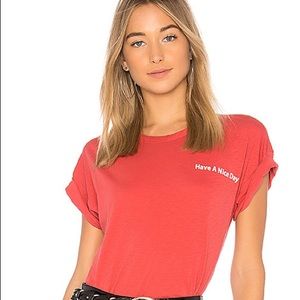 Rag and Bone “Have a Nice Day” Red Tee - Size M